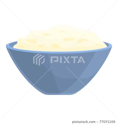 Bowl rice icon, cartoon style Bowl rice icon, cartoon style 77055209