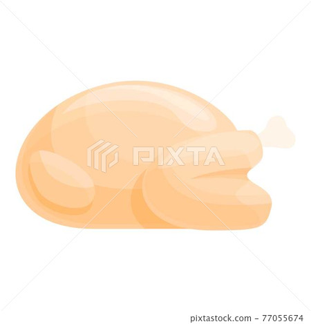 Raw chicken icon, cartoon style Raw chicken icon, cartoon style 77055674