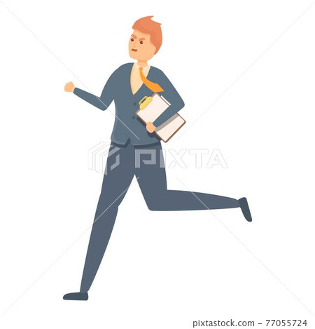 Rush job late work icon, cartoon style Rush job late work icon, cartoon style 77055724