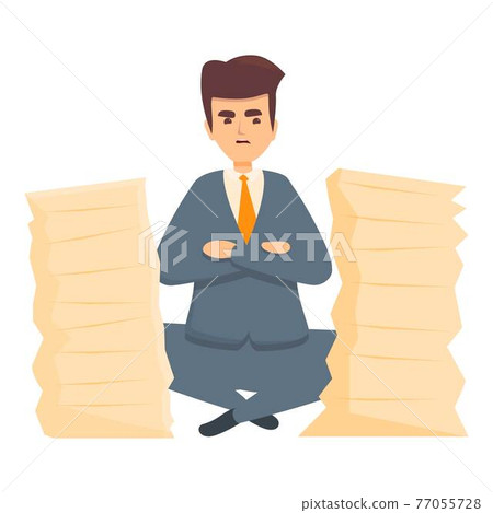Rush job documents towers icon, cartoon style Rush job documents towers icon, cartoon style 77055728