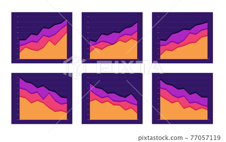 Set Abstract graph line go up and down. concept... - Stock Illustration ...