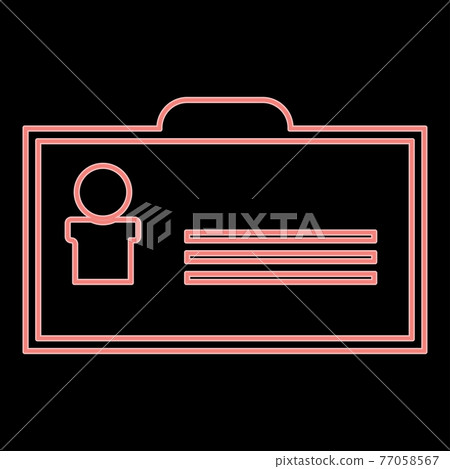 Neon badge the red color vector illustration flat  77058567