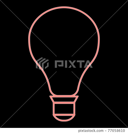 Neon bulb the red color vector illustration flat - Stock Illustration ...