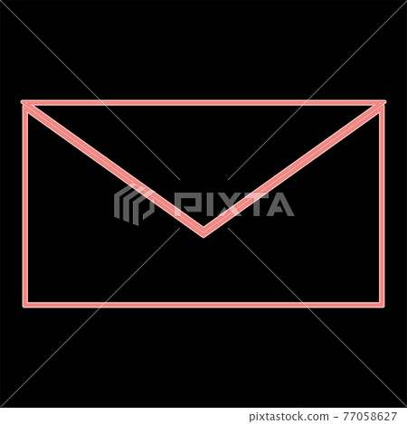 Neon mail the red color vector illustration flat - Stock Illustration ...
