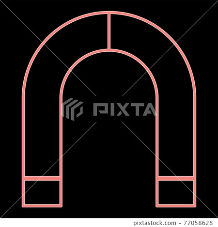 Neon magnet the red color vector illustration Neon magnet the red color vector illustration 77058628