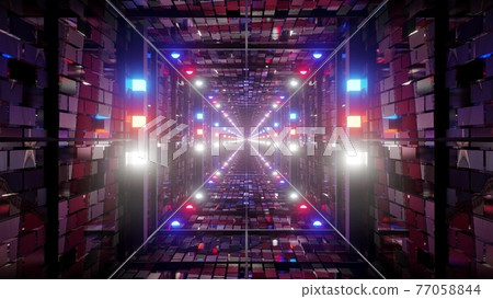 3d illustration of 4K UHD vivid futuristic tunnel 3d illustration of 4K UHD vivid futuristic tunnel 77058844