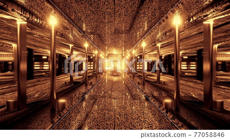 3d illustration of 4K UHD bright sci fi tunnel 3d illustration of 4K UHD bright sci fi tunnel 77058846