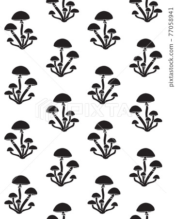 Vector seamless pattern of black honey mushroom Vector seamless pattern of black honey mushroom 77058941