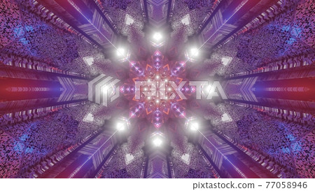 Abstract ornament with bright lamps 4K UHD 3D illustration Abstract ornament with bright lamps 4K UHD 3D illustration 77058946