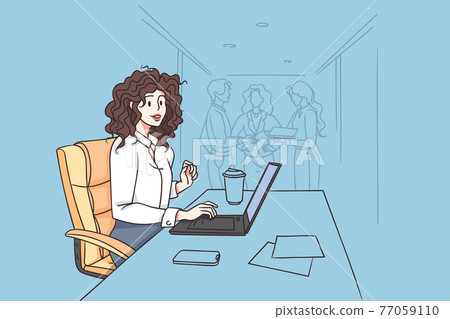 Working in office and businesswoman concept Working in office and businesswoman concept 77059110