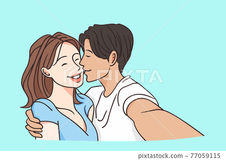Selfie, happy couple concept Selfie, happy couple concept 77059115