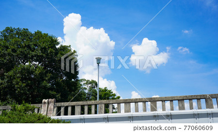 鴨川舒適的夏日天空 鴨川舒適的夏日天空 77060609