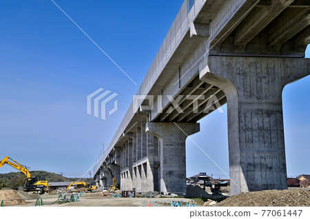Hokuriku Shinkansen Tsuruga extension work in Kaga City, Ishikawa Prefecture 77061447