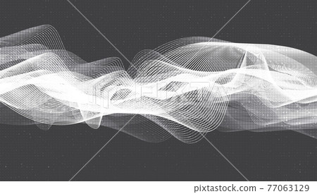 Waving White Digital Sound Wave 77063129