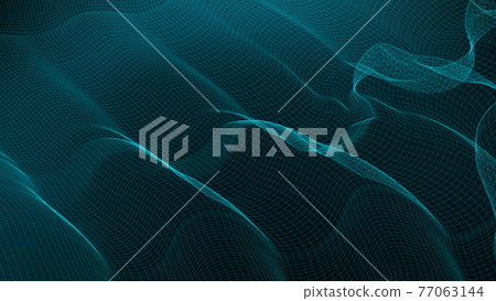 Digital Line on Blue Background - Stock Illustration [77063144] - PIXTA