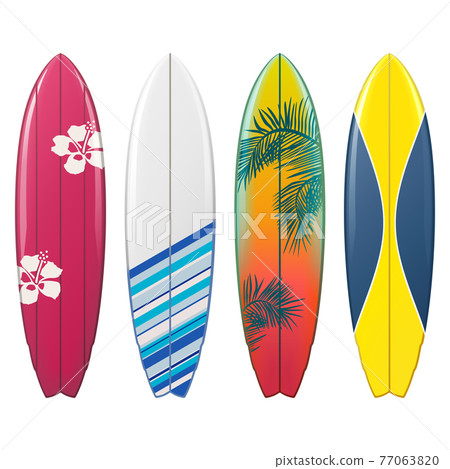 Vector Surfboard Icons Set 2 77063820
