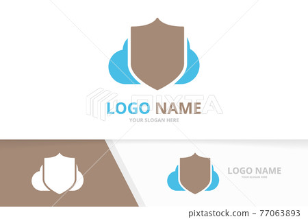Vector shield and cloud logo combination.... - Stock Illustration ...