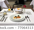 Scene of having European food. Nobody. 77064313