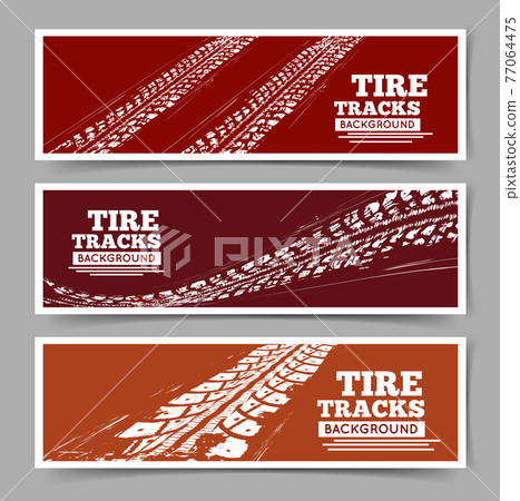 Tire tracks vector illustration Tire tracks vector illustration 77064475