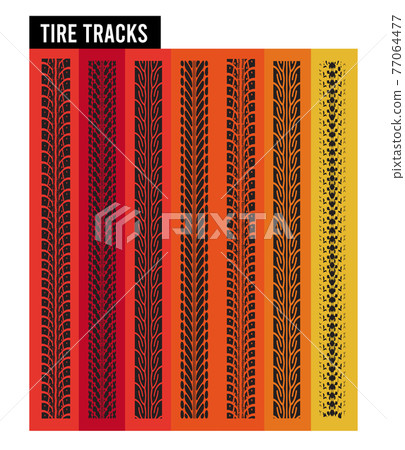 Tire tracks vector illustration Tire tracks vector illustration 77064477