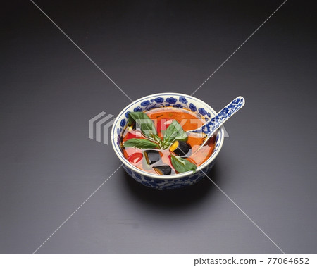 Tasty tomato soup with vegetables 77064652