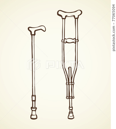 Crutch. Vector drawing Crutch. Vector drawing 77065094