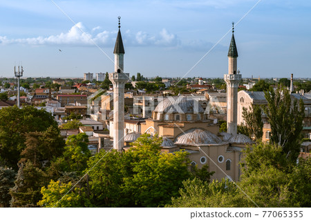 minaret of Juma-Jami Mosque in City of Yevpatoria on the Peninsula Crimea 77065355