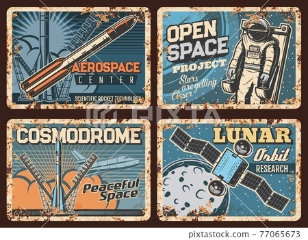Outer space, galaxy research vector rusty plates Outer space, galaxy research vector rusty plates 77065673