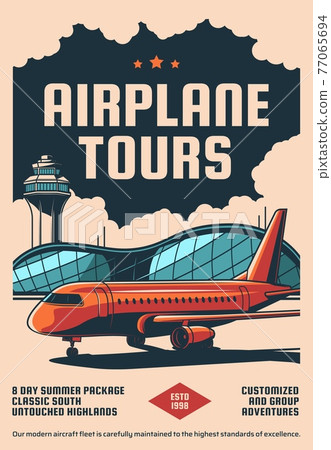 Airplane travel tours, airline service banner 77065694