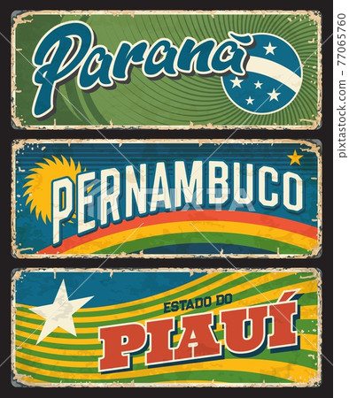 Brazil Parana, Piaui, Pernambuco metal sign plates 77065760