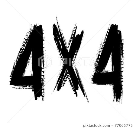 Off-road, four-wheel drive car tire print symbol 77065775