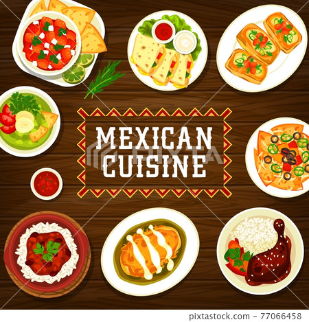 Mexican cuisine restaurant meals vector banner Mexican cuisine restaurant meals vector banner 77066458
