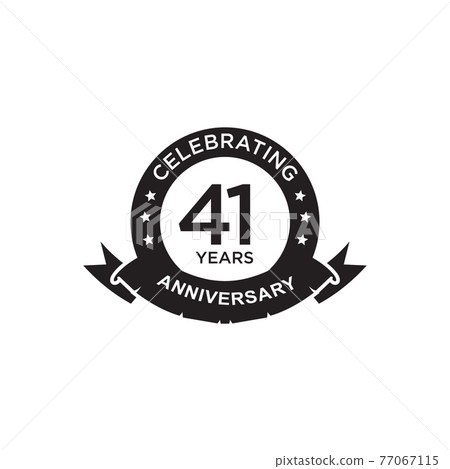 41st year anniversary logo design template 77067115