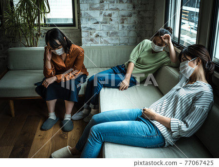 Women who are down with illness 77067425