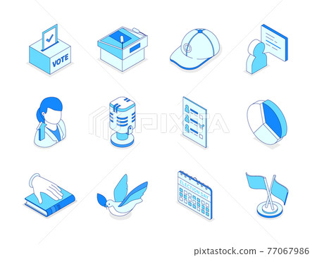 Election and voting - modern line isometric... - Stock Illustration ...
