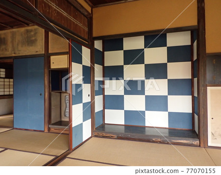 Katsura Imperial Villa Shokintei Checkered sliding doors Blue and white sliding doors Traditional Japanese pattern Katsura, Nishikyo-ku, Kyoto Katsura Imperial Villa Shokintei Checkered sliding doors Blue and white sliding doors Traditional Japanese pattern Katsura, Nishikyo-ku, Kyoto 77070155