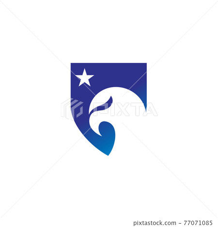 Eagle heads with star and shields logo design Eagle heads with star and shields logo design 77071085