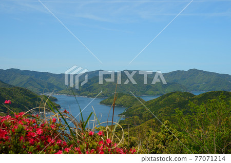Rias coast of Bungo Channel seen from Mt. Takahira 77071214