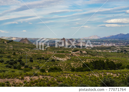 Landscape view near Villanueva del Rio Segura in Valley of Ricote, Murcia Spain Landscape view near Villanueva del Rio Segura in Valley of Ricote, Murcia Spain 77071764