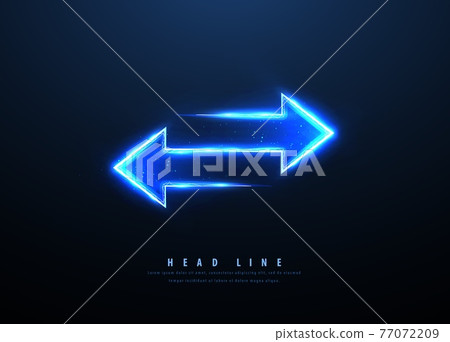Transfer. Two left right arrows. Data receive, Digital money send, Currency exchange sign. Web trade symbol. File backup, logistic move, big change logo. 77072209