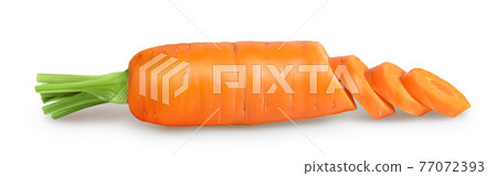 Carrot isolated on white background with clipping path and full depth of field Carrot isolated on white background with clipping path and full depth of field 77072393