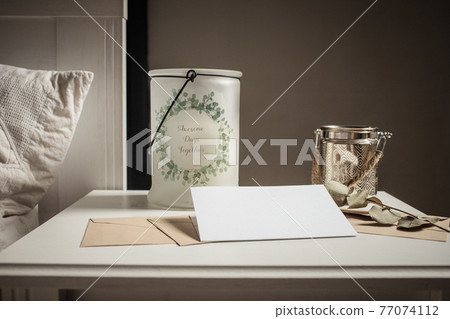 blank greeting card invitation mockup with craft paper envelope feminine still life composition blank greeting card invitation mockup with craft paper envelope feminine still life composition 77074112