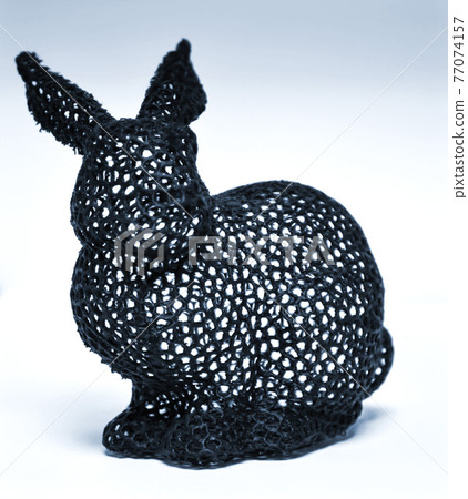 Black object printed by 3d printer. Automatic three dimensional 3d printer Black object printed by 3d printer. Automatic three dimensional 3d printer 77074157