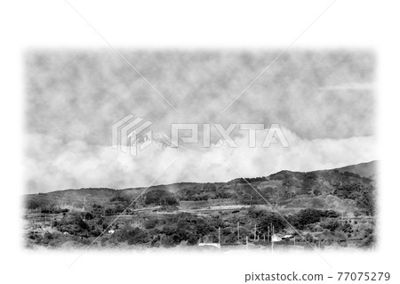 從新幹線望見的“富士山”水墨畫信 77075279