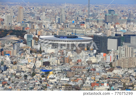 [Tokyo] New National Stadium in sunny weather 77075299