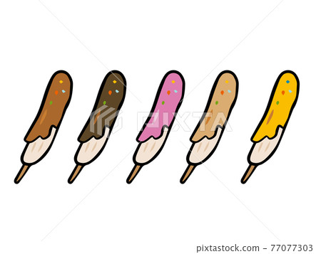 Chocolate banana illustration set Chocolate banana illustration set 77077303
