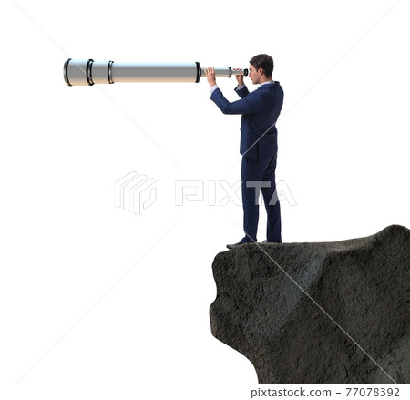 Businessman in financial planning business concept 77078392