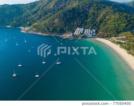 Aerial View of Naiharn beach Phuket Aerial View of Naiharn beach Phuket 77080400