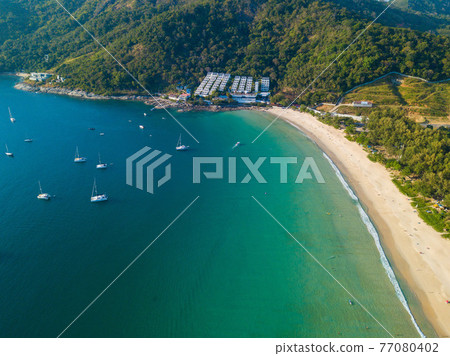 Aerial View of Naiharn beach Phuket Aerial View of Naiharn beach Phuket 77080402