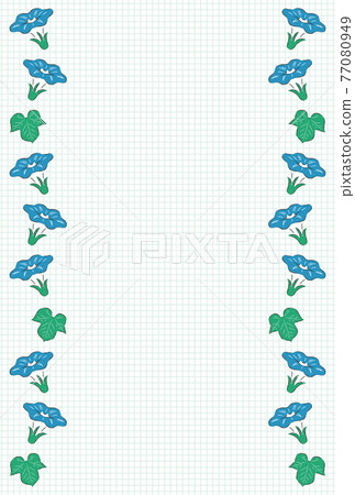 藍色牽牛花模板垂直 藍色牽牛花模板垂直 77080949